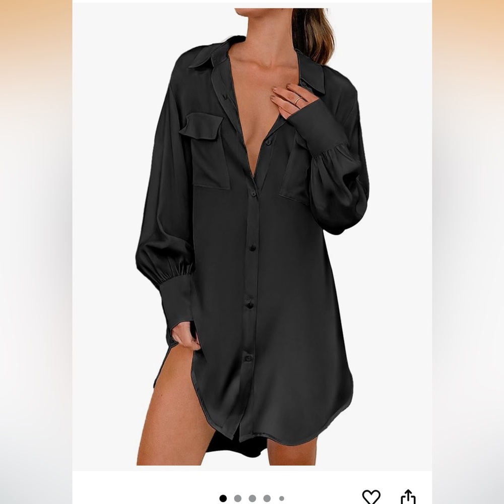 Chic Black Button-Up Long Sleeve Dress
